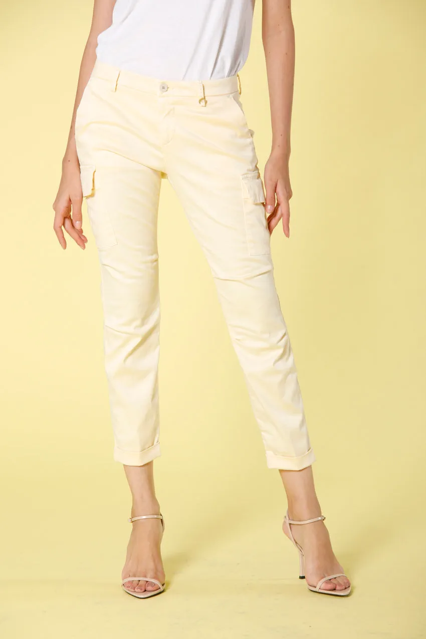 Chile City pantalone cargo donna in raso stretch curvy