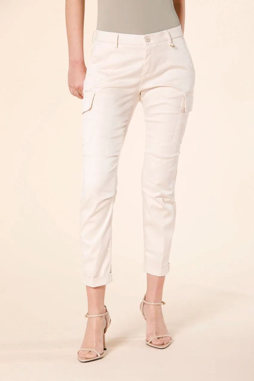 Chile City pantalone cargo donna in raso stretch curvy