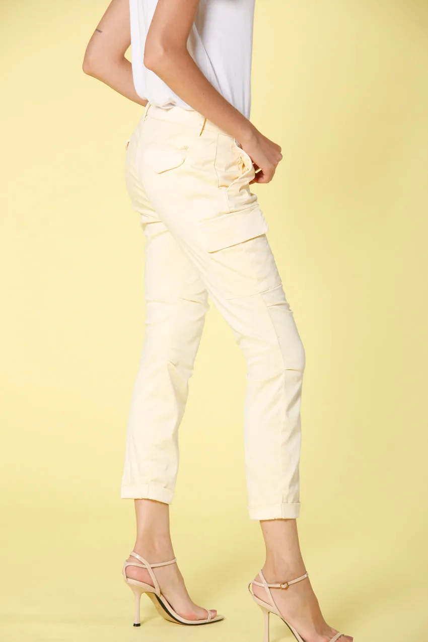 Chile City pantalone cargo donna in raso stretch curvy