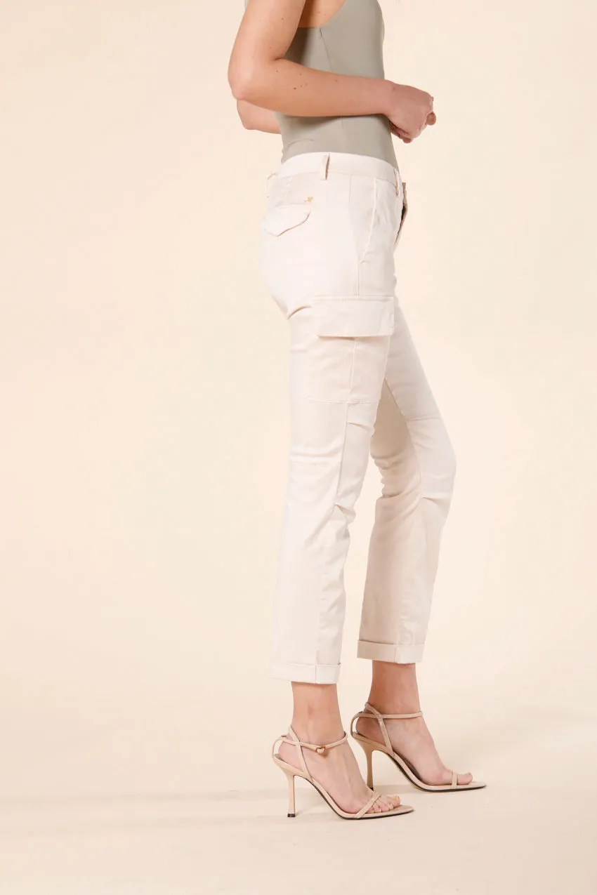 Chile City pantalone cargo donna in raso stretch curvy