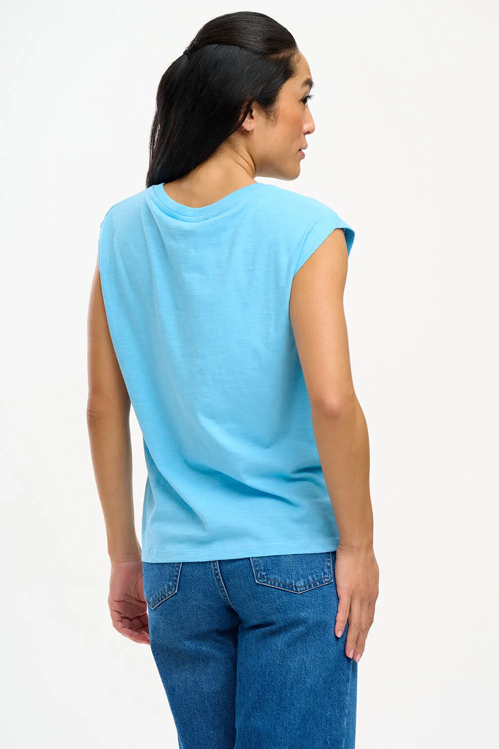 Chrissy T-Shirt - Blue, Cherry Pocket
