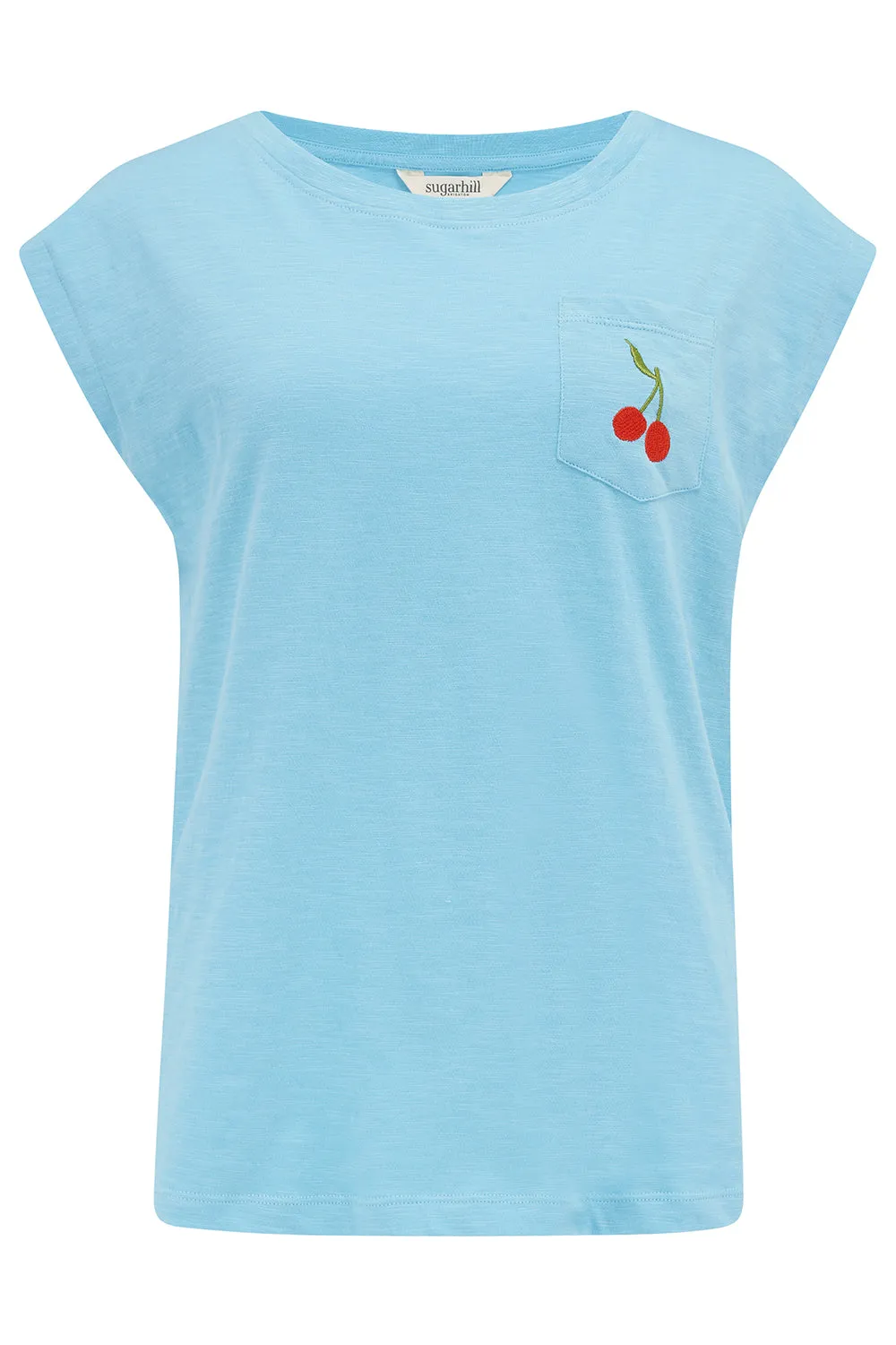 Chrissy T-Shirt - Blue, Cherry Pocket