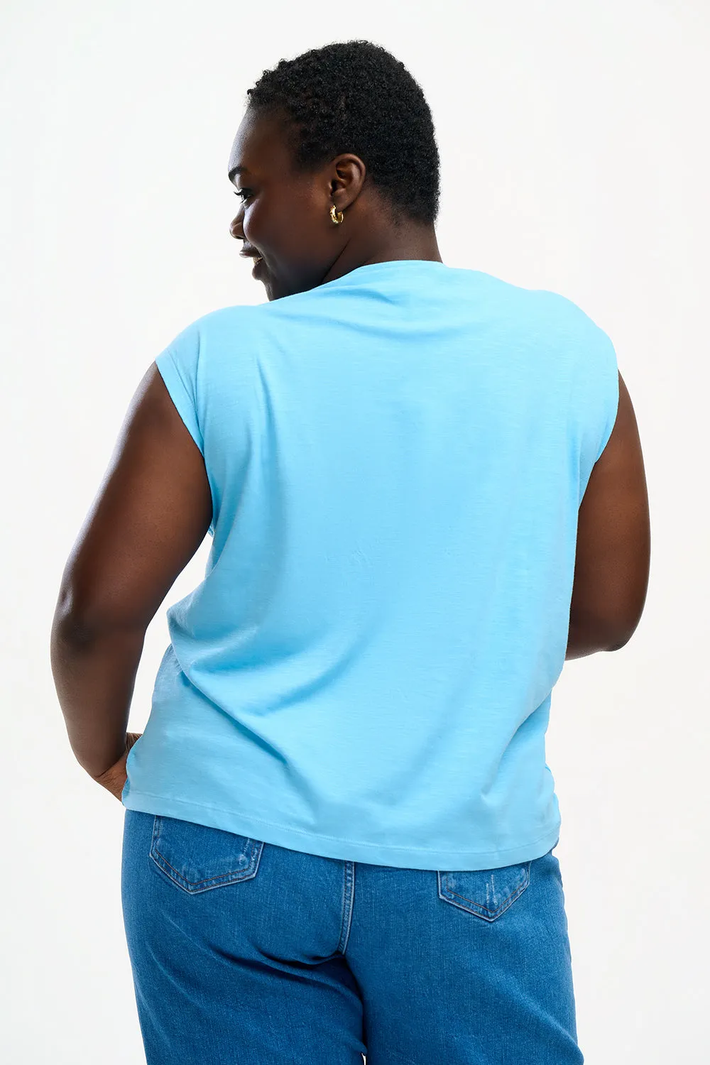Chrissy T-Shirt - Blue, Cherry Pocket