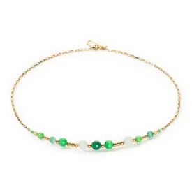 Coeur De Lion Candy Spheres Gold and Green Necklace