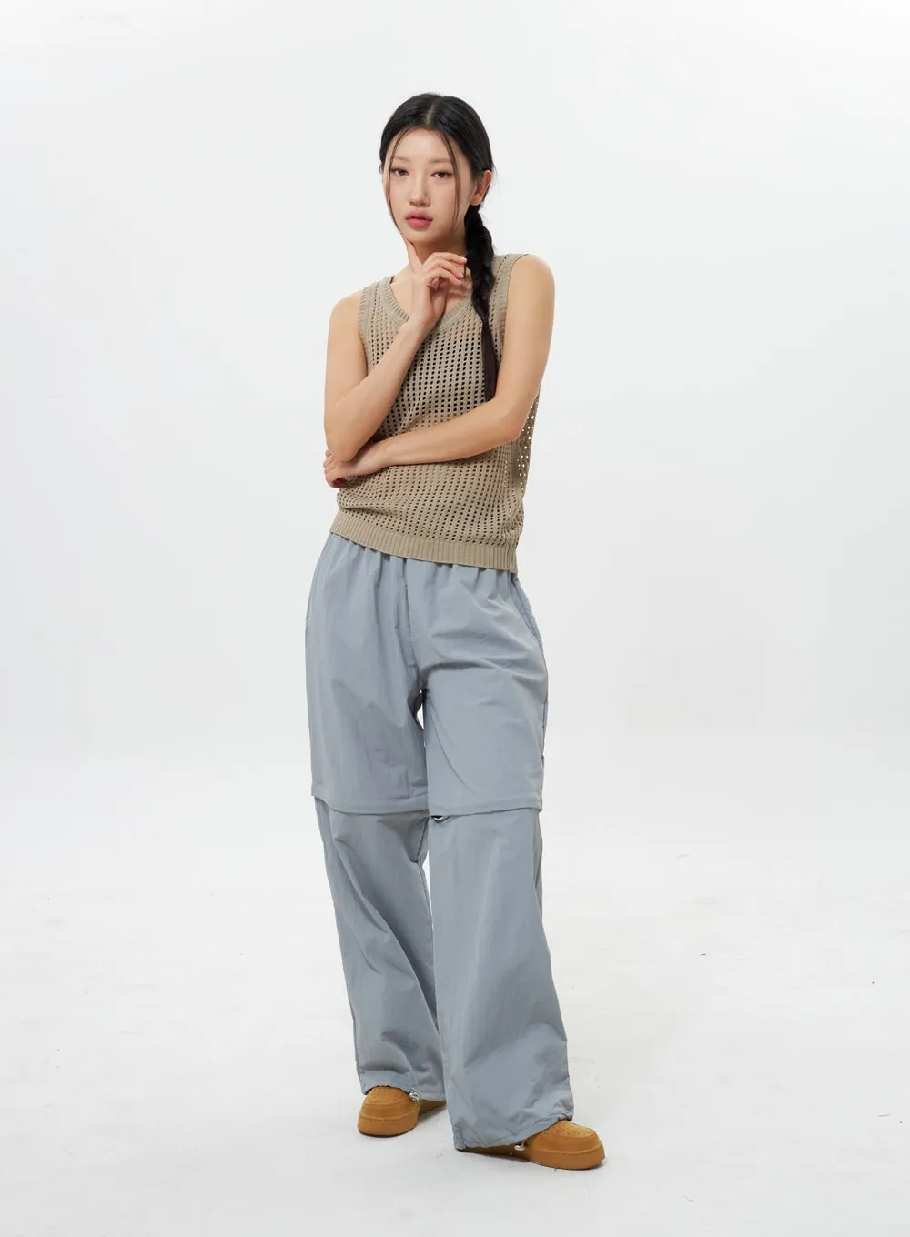 Color Wide Track Pants IY312