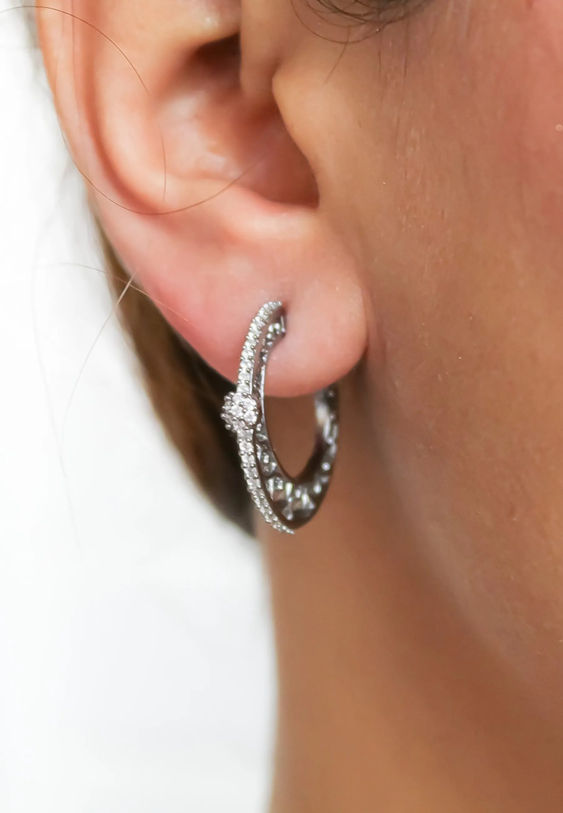 Diagonal Hoop Earrings