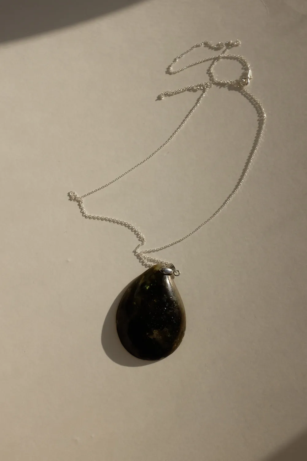 DROP VINTAGE STONE SILVER NECKLACE 925