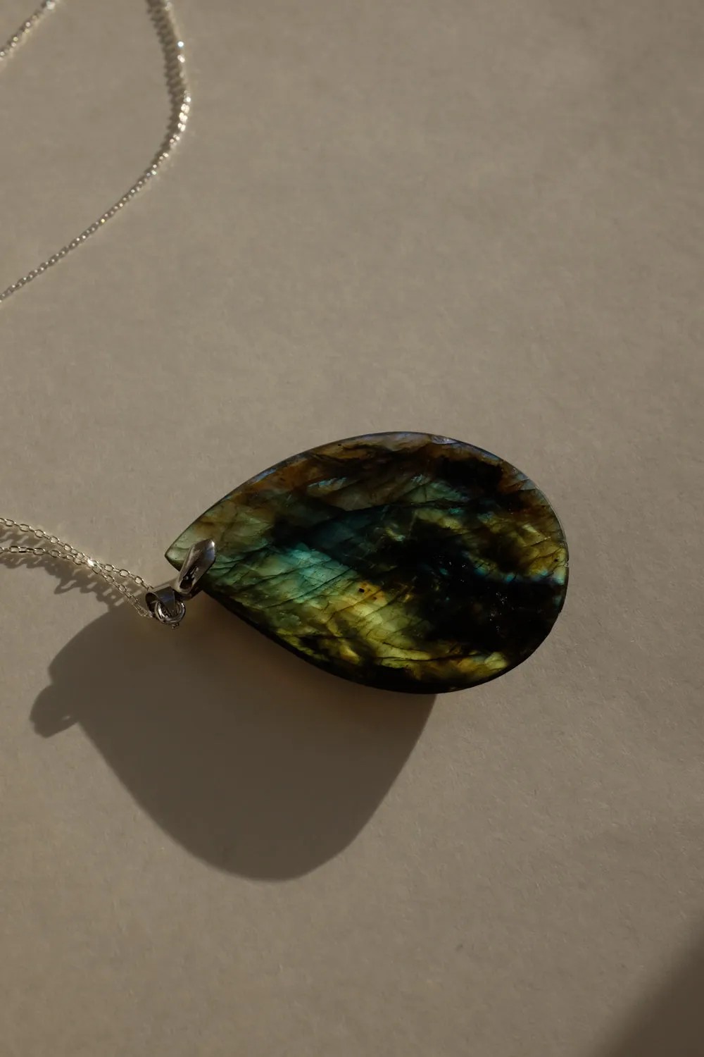 DROP VINTAGE STONE SILVER NECKLACE 925