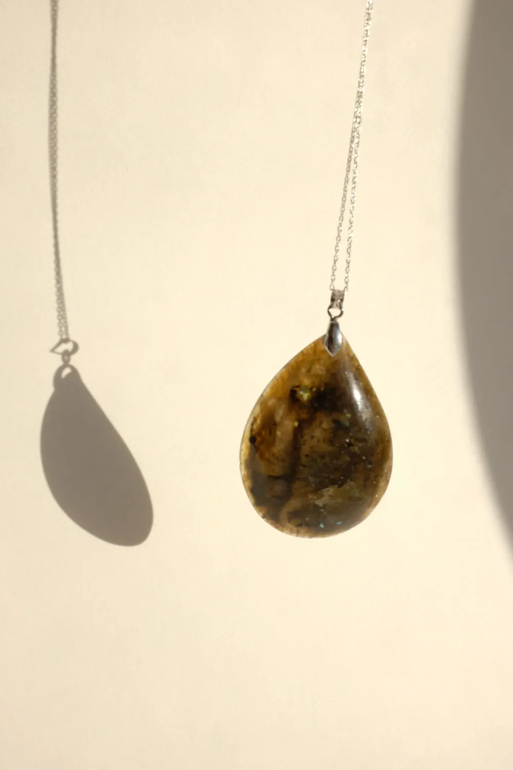 DROP VINTAGE STONE SILVER NECKLACE 925