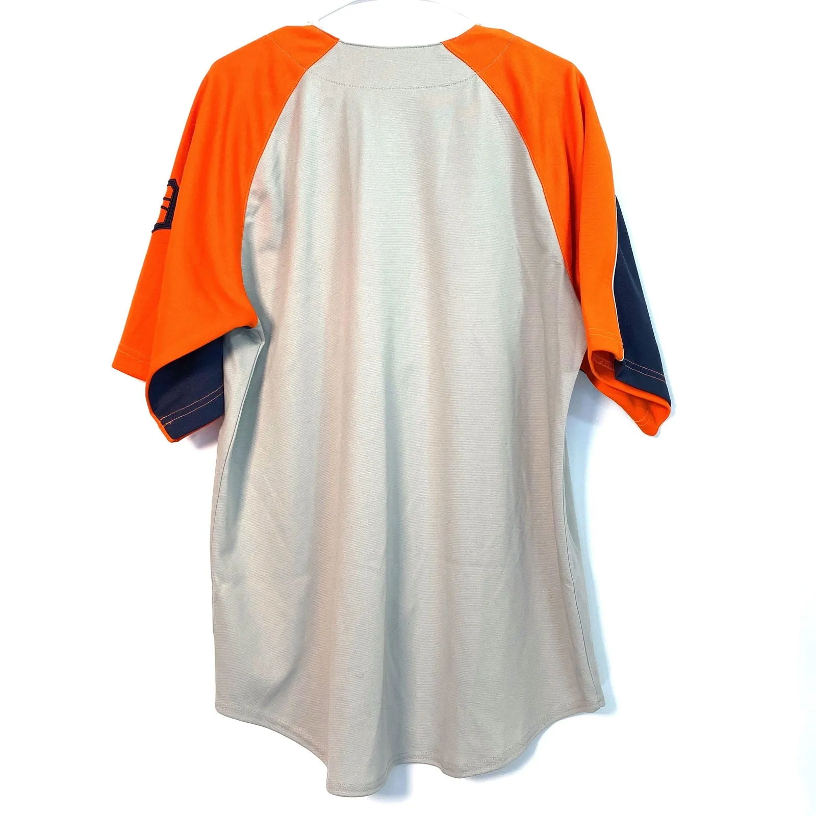 Dynasty Mens Size L Gray Blue Orange Baseball Jersey Shirt MLB Detroit Tigers S/s