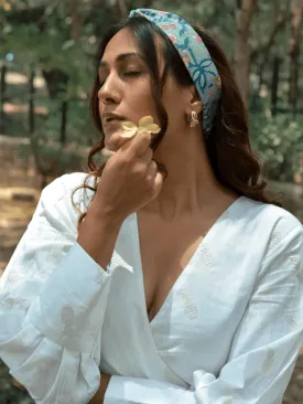 Eggshell Blue Cotton Block Print Bandana
