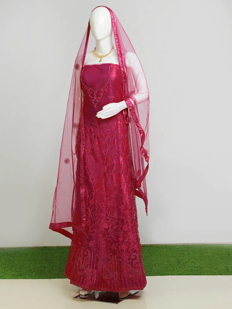 Elegant Semi-Stitched Thread Work Wedding Lacha - Just ₹999! 🌟