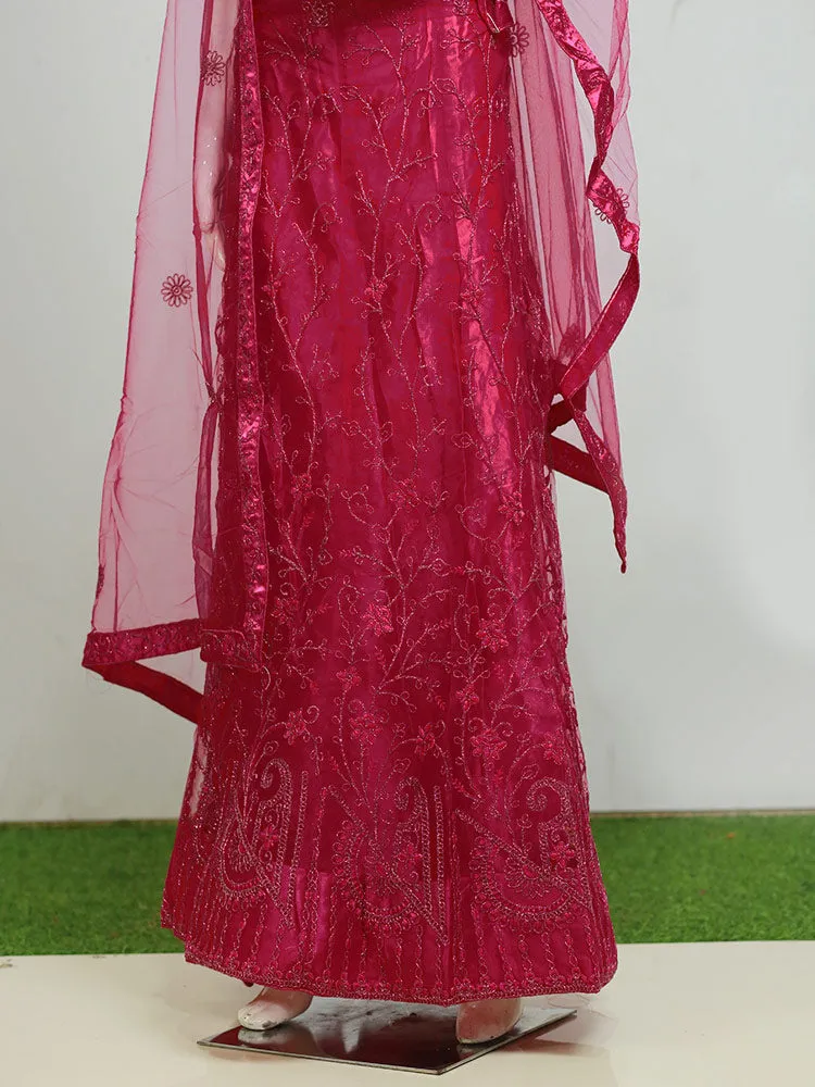 Elegant Semi-Stitched Thread Work Wedding Lacha - Just ₹999! 🌟
