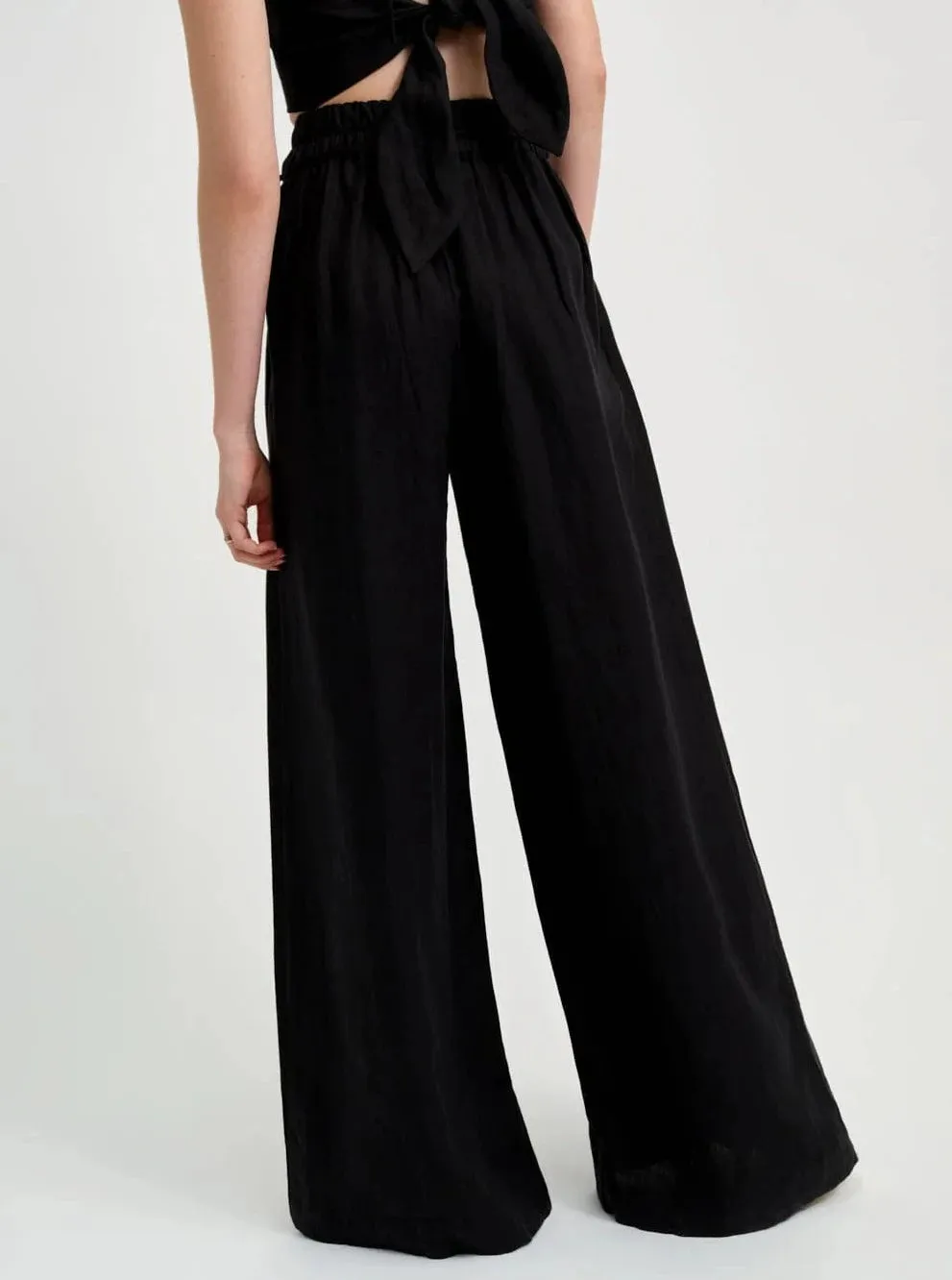 ELIZA FAULKNER - Romy black linen pants