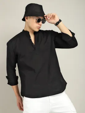 Ennead Black Short Kurta