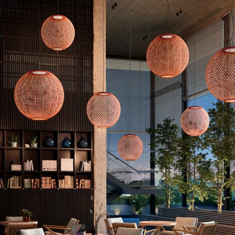 Exterior Mediterranean Woven Orb Pendant