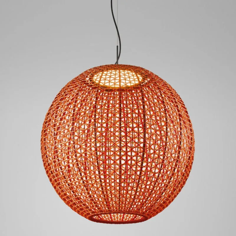 Exterior Mediterranean Woven Orb Pendant