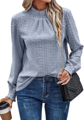 Fall Tops for Women 2024 Mock Neck Tee Shirts Loose Fit Long Sleeve Blouses Dressy Casual Tshirts Shirts Tunics