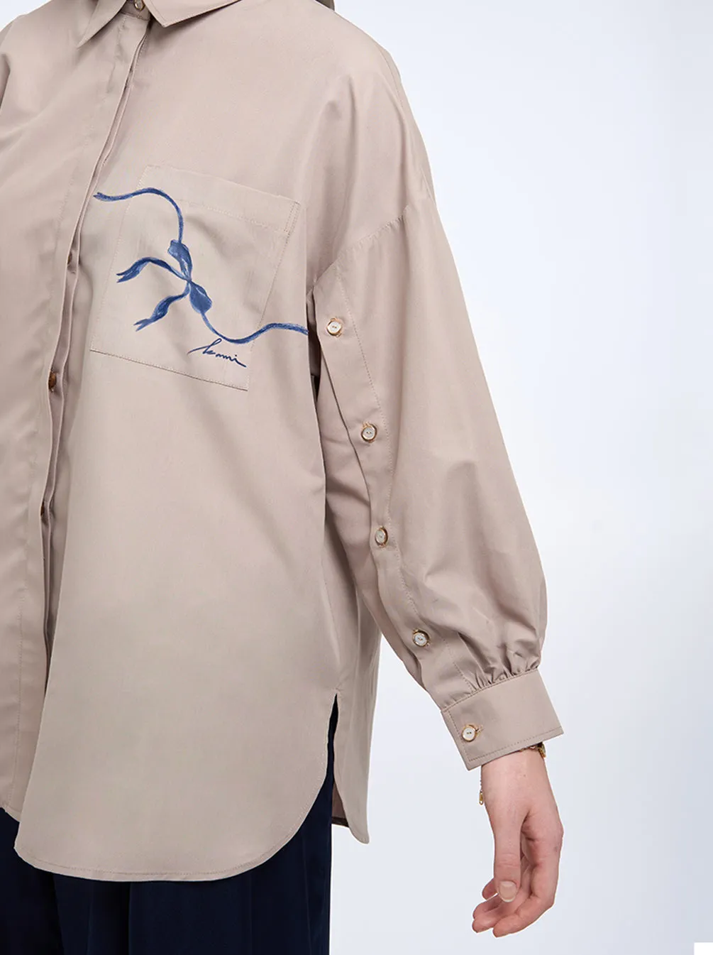 FLOREN PRINTING POCKET TOP BROWN RICE