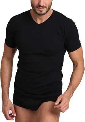 free spirit Basic Cotton Premium Quality 100% Cotton Men's V - Neck T-Shirt. Proudly Made in Italy.