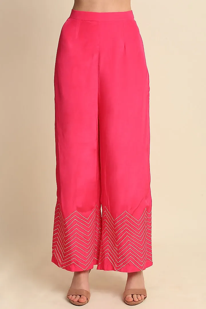 Fuchsia Crepe Anarkali Set