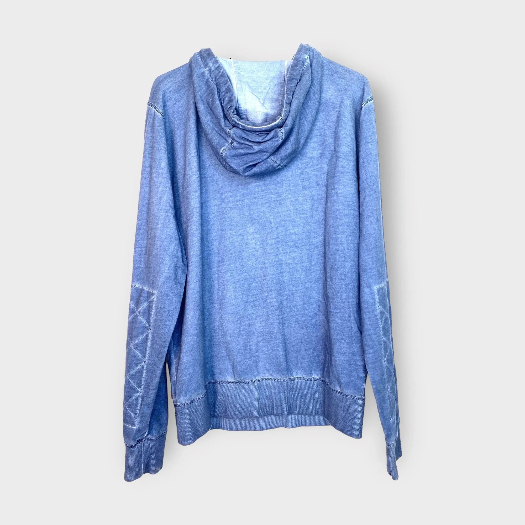 Garcia Jeans Men's Acid Washed Hoodie Sweatshirt | XL | Blue | Slim Fit | 100% Cotton | EUC