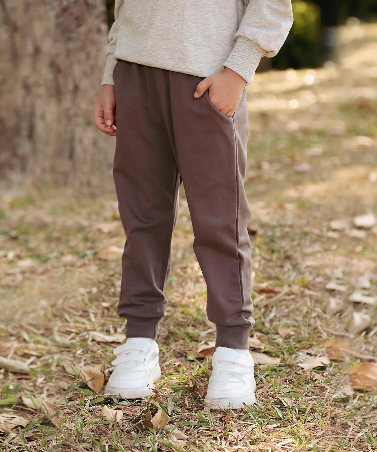GFQLONG Toddler Boys 2 Pack Cotton Active Jogger Sweatpants,Kids Casual Athletic Solid Pocket Pull On Pants