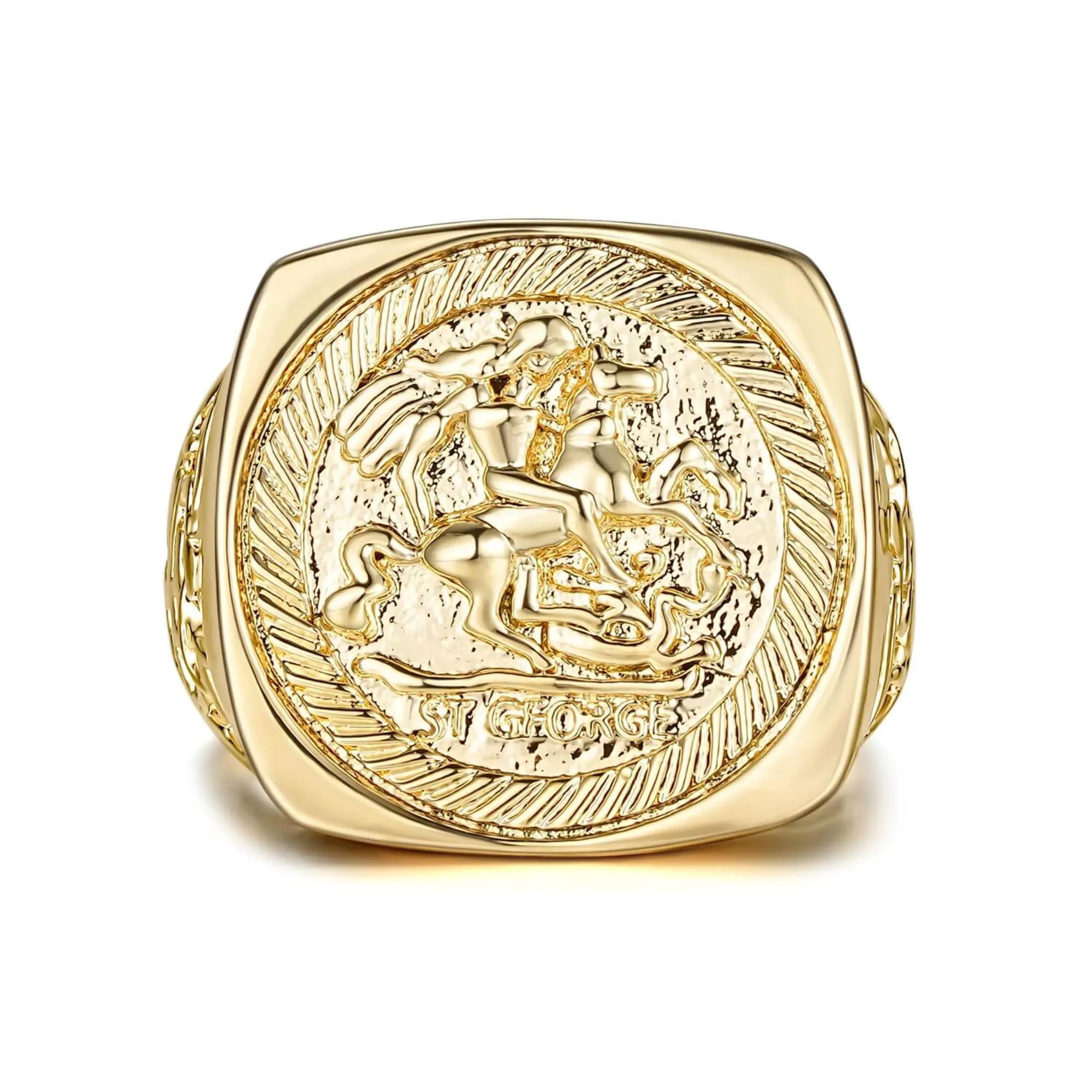 Gold Filled Bonded Dragon Slayer Sovereign Ring Size R/V