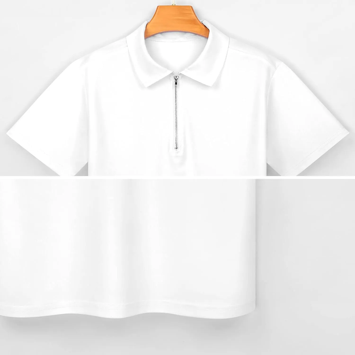 Green Cabbage Pattern Trendy Polo Shirts for Men Short Sleeve Lapel Collar Zipper T-Shirts Outdoor Sports
