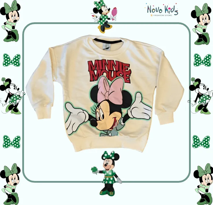 Green Minnie Mouse Girls High-Quality Cotton Set - Kids Girls (2PCs)