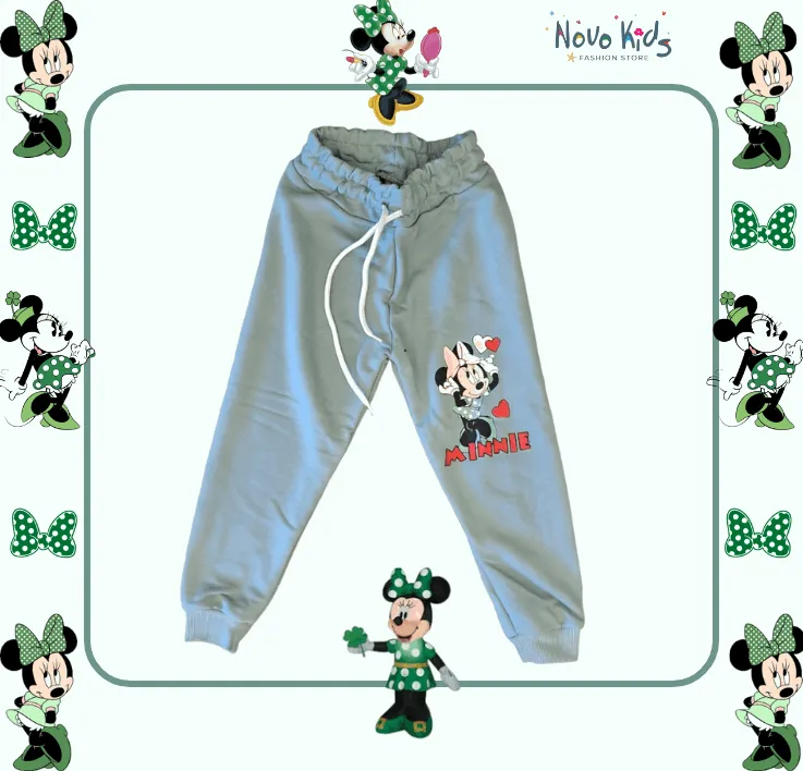 Green Minnie Mouse Girls High-Quality Cotton Set - Kids Girls (2PCs)
