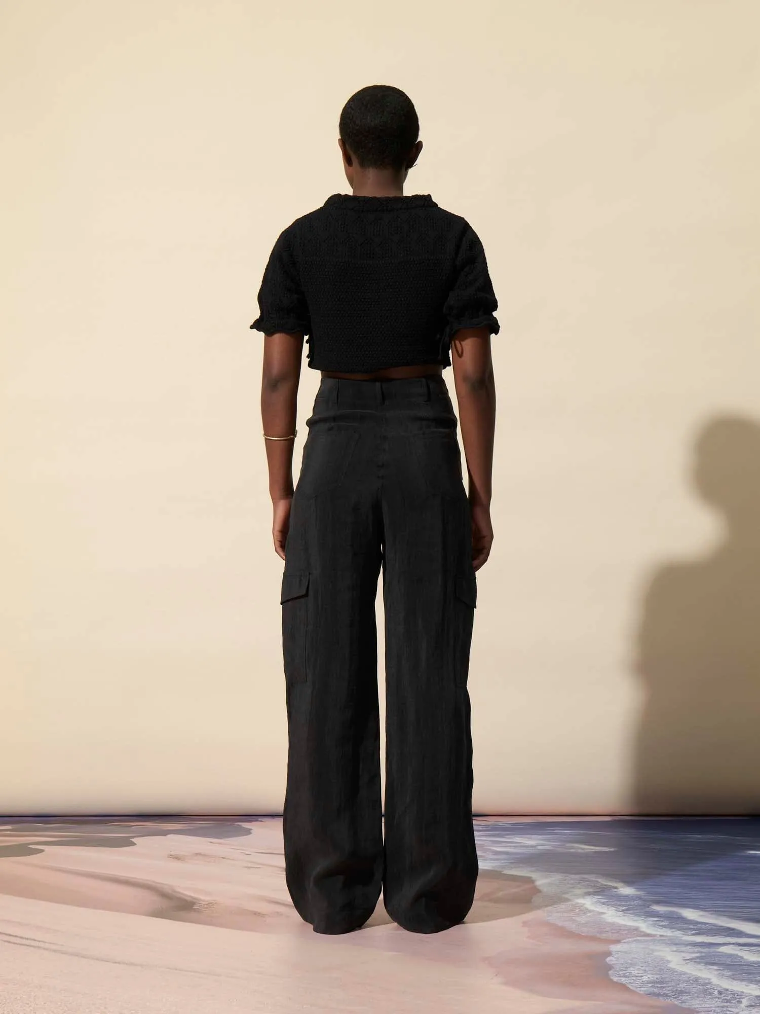 HEALY - Pantalon cargo en bio tencel FSC Noir
