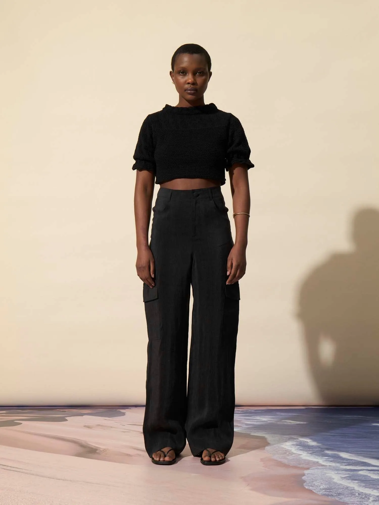 HEALY - Pantalon cargo en bio tencel FSC Noir