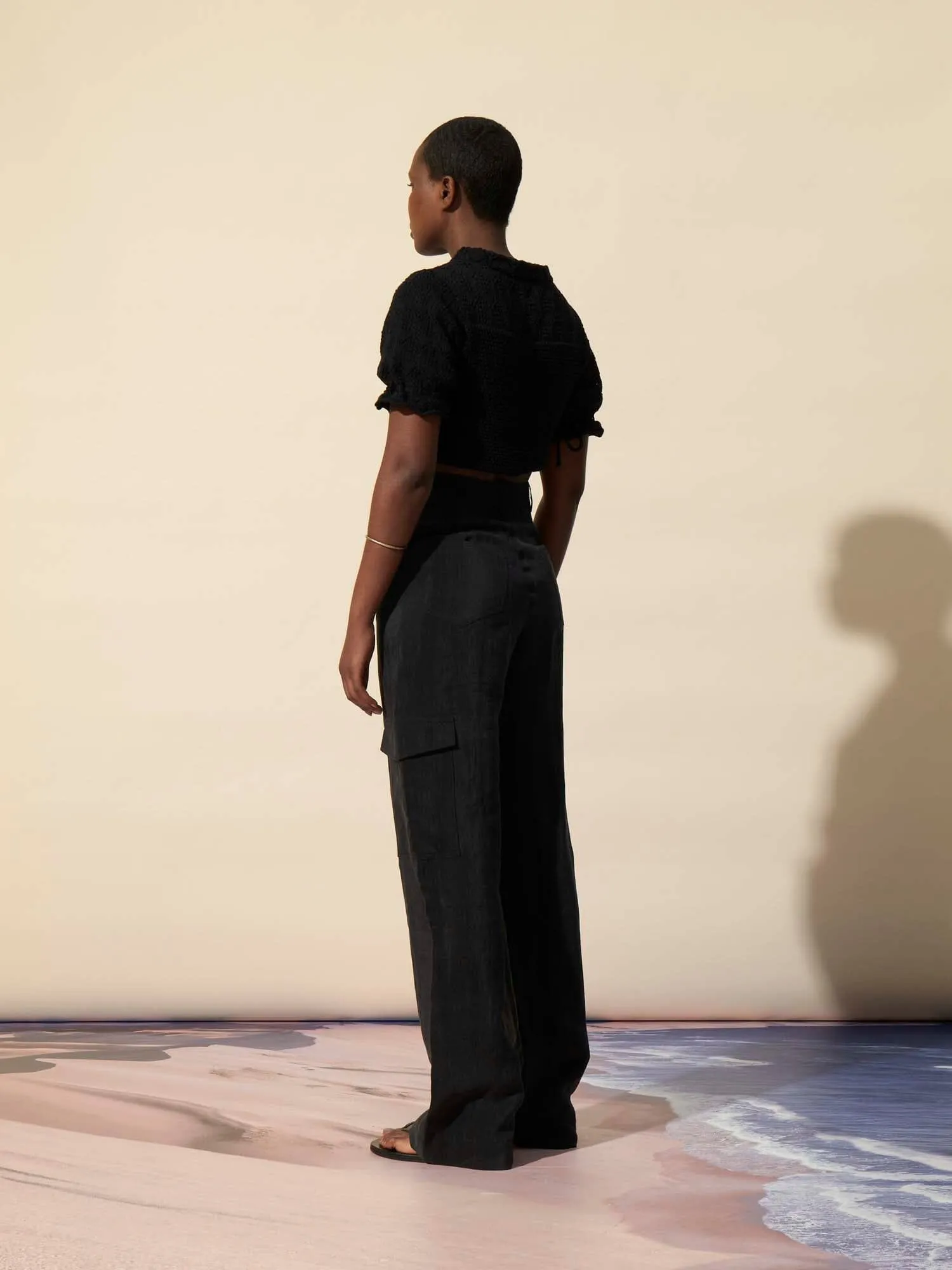 HEALY - Pantalon cargo en bio tencel FSC Noir
