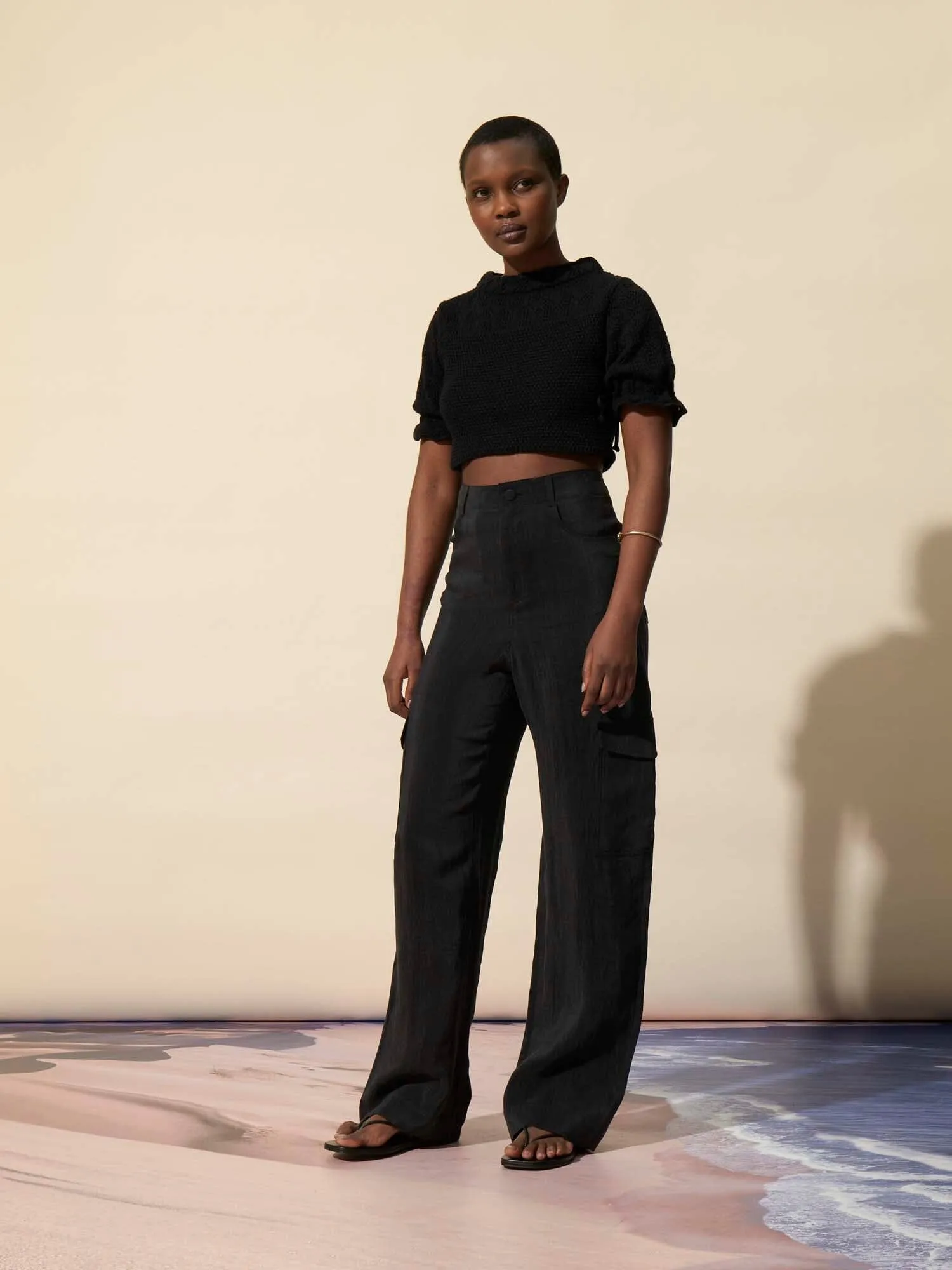 HEALY - Pantalon cargo en bio tencel FSC Noir