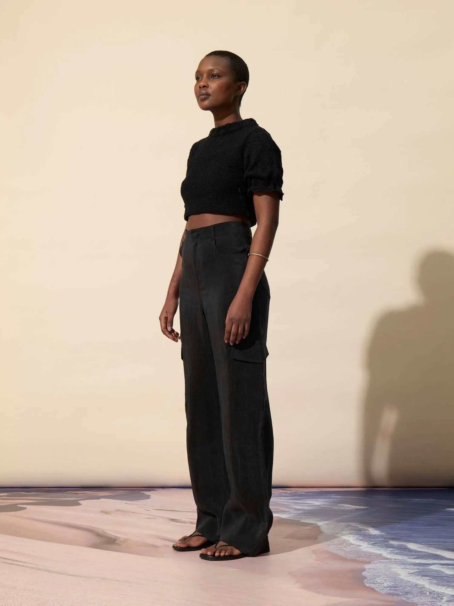 HEALY - Pantalon cargo en bio tencel FSC Noir