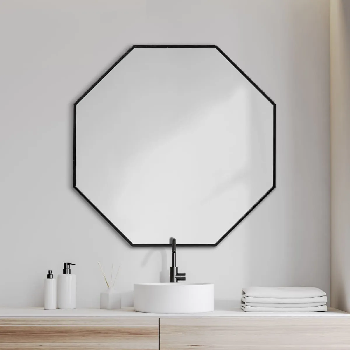 Helix Wall Mirror Black Metal | 37"