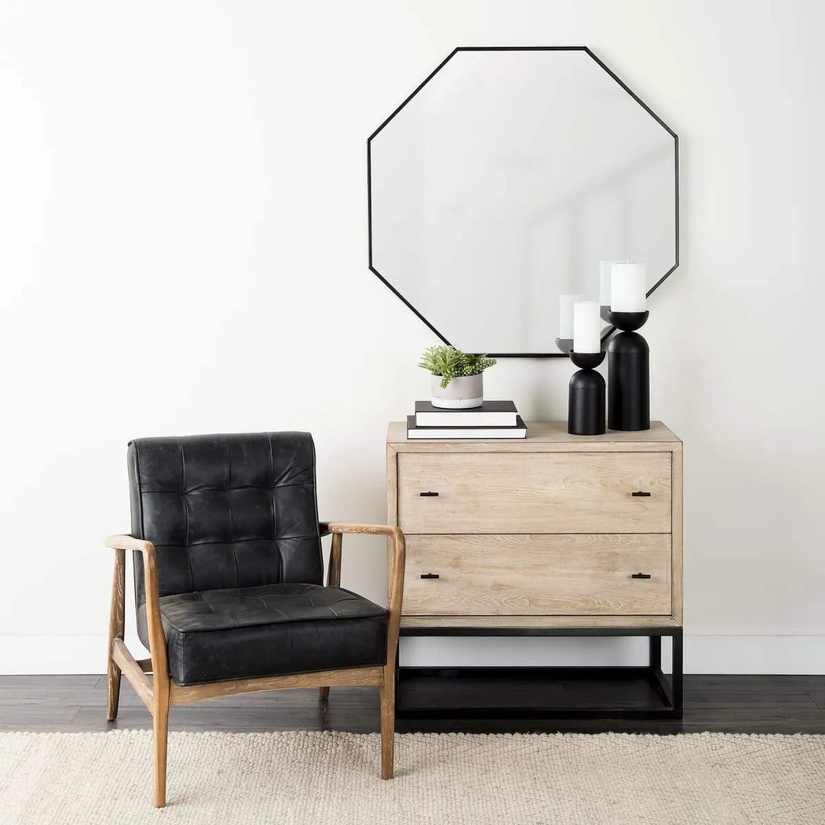 Helix Wall Mirror Black Metal | 37"