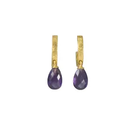 Huggie Flat Hoop Drop Earrings 24K Fair Trade Gold Vermeil