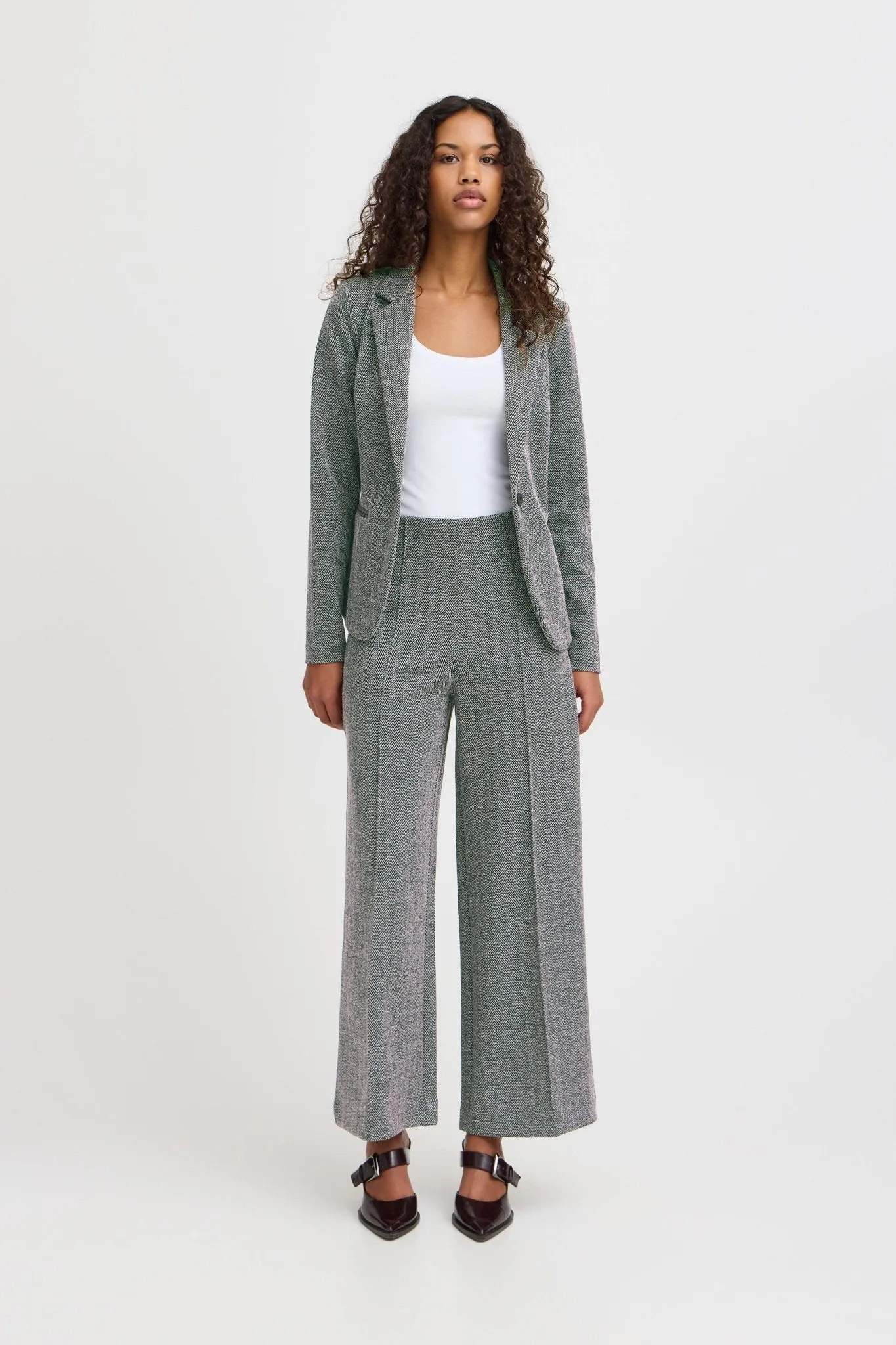 ICHI - IHKATE JACQUARD TROUSERS - 20121602