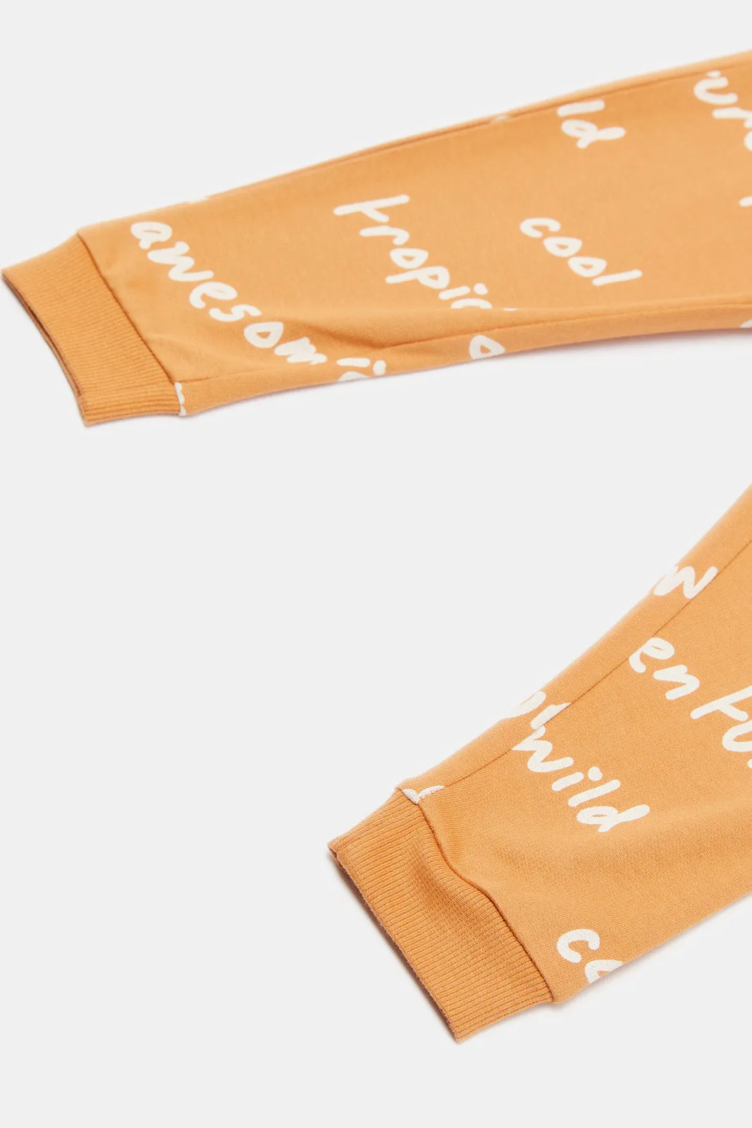 Infant Boys Mustard Printed Jogger