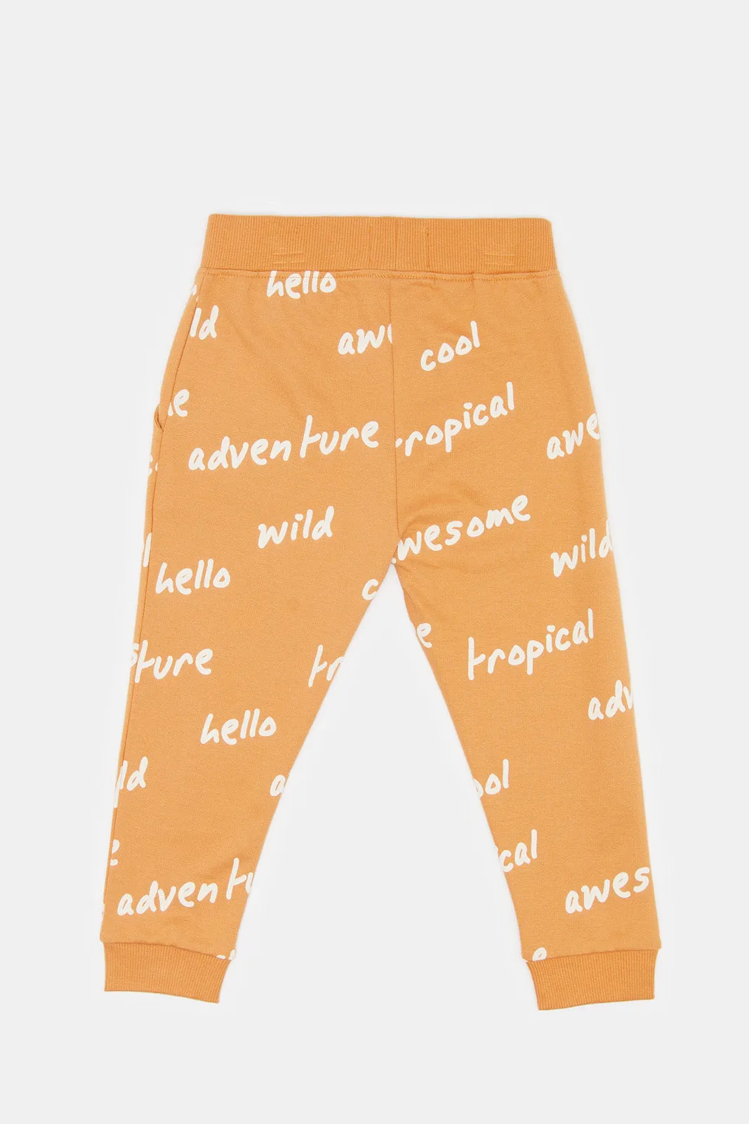Infant Boys Mustard Printed Jogger