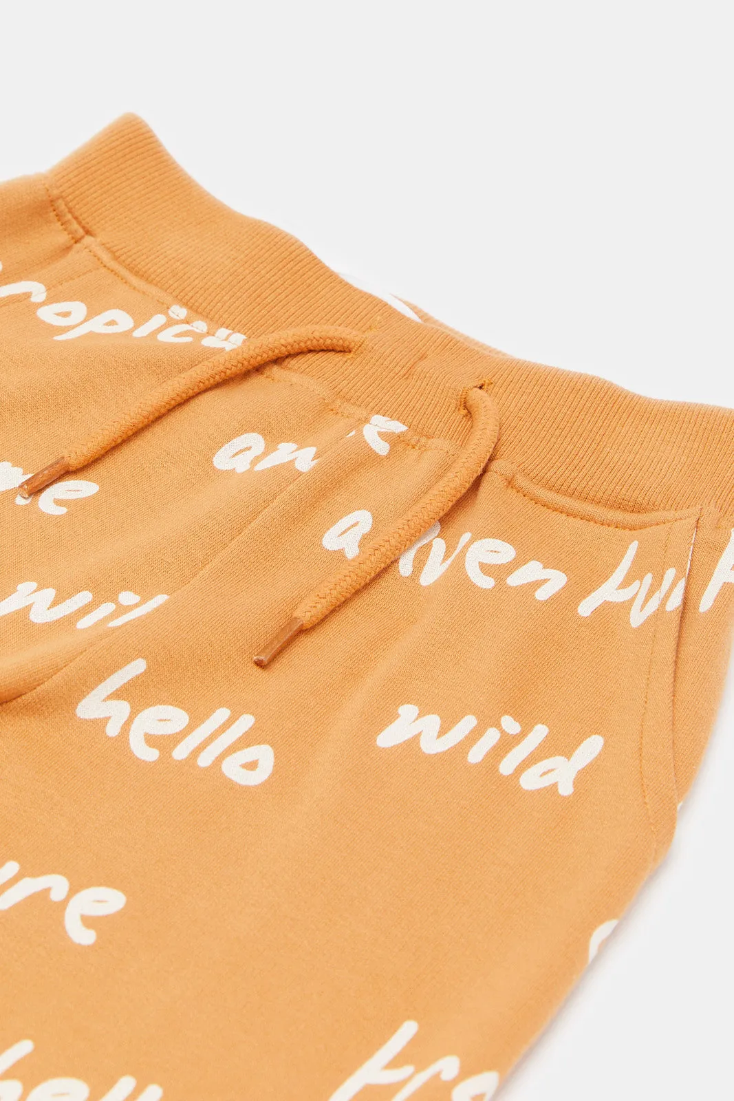 Infant Boys Mustard Printed Jogger
