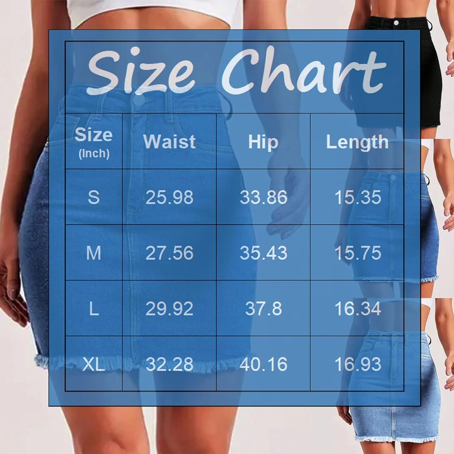 Jean Skirts for Women Denim Bodycon Raw Hem Stretch High Waisted Frayed Summer A Line Mini Pencil Skrit with Pockets