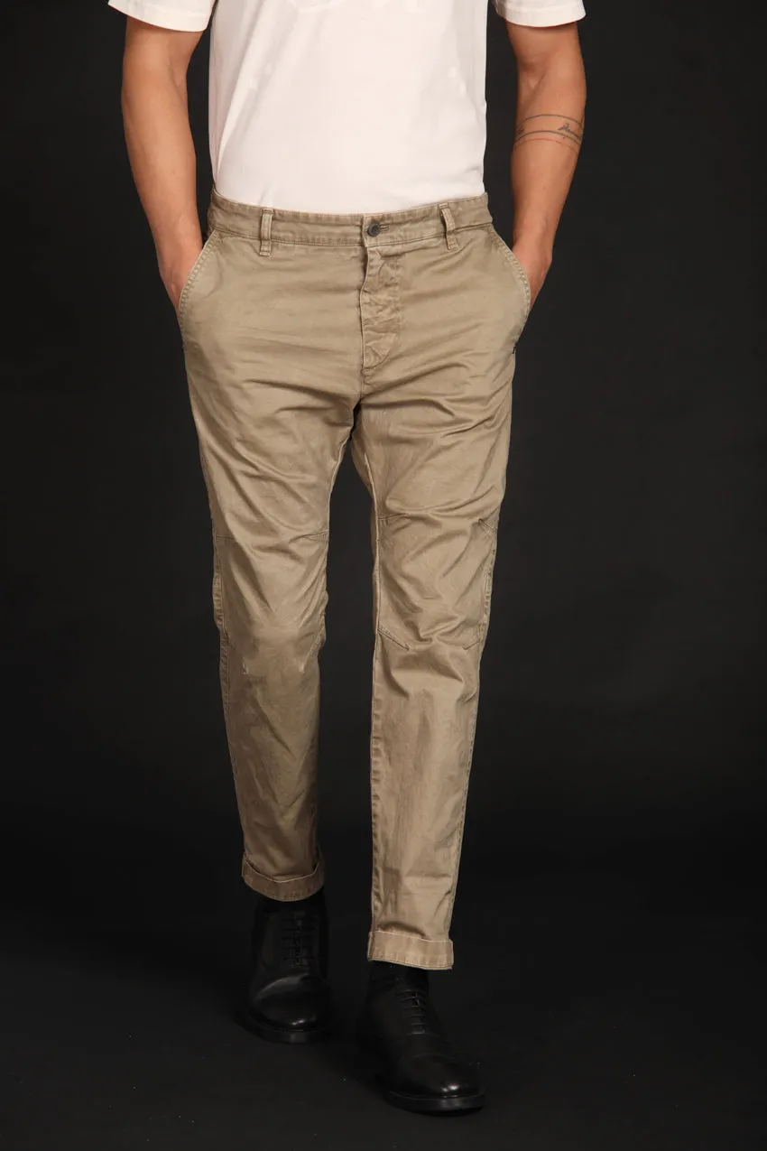 John Coolchinos pantalone chino uomo in gabardina Logo Limited Edition carrot fit ①