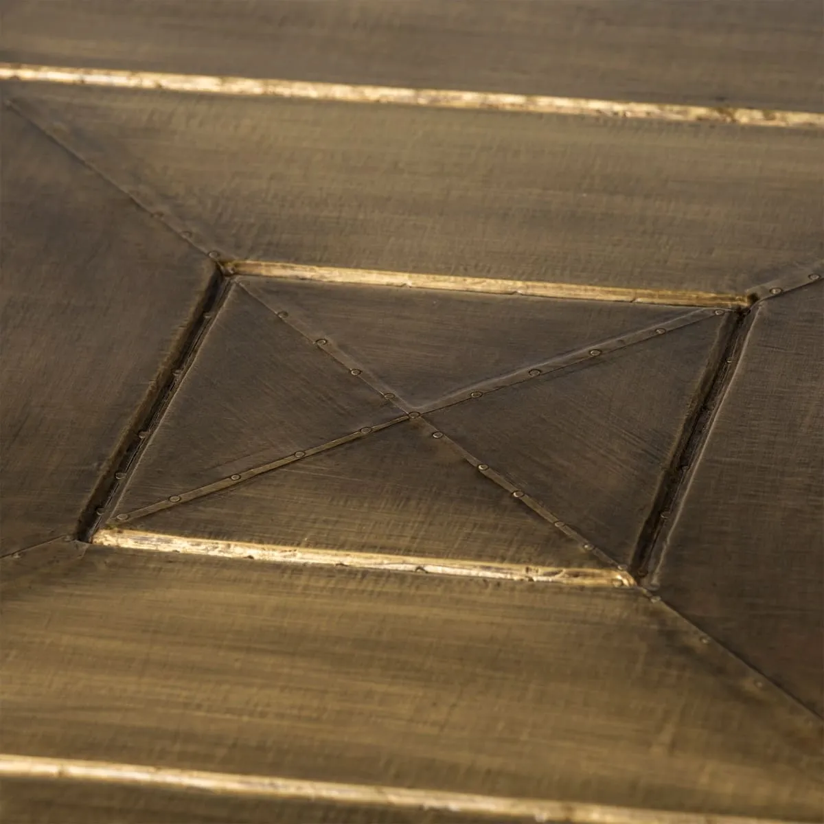 Kandinsky Coffee Table Brown Wood | Gold Metal