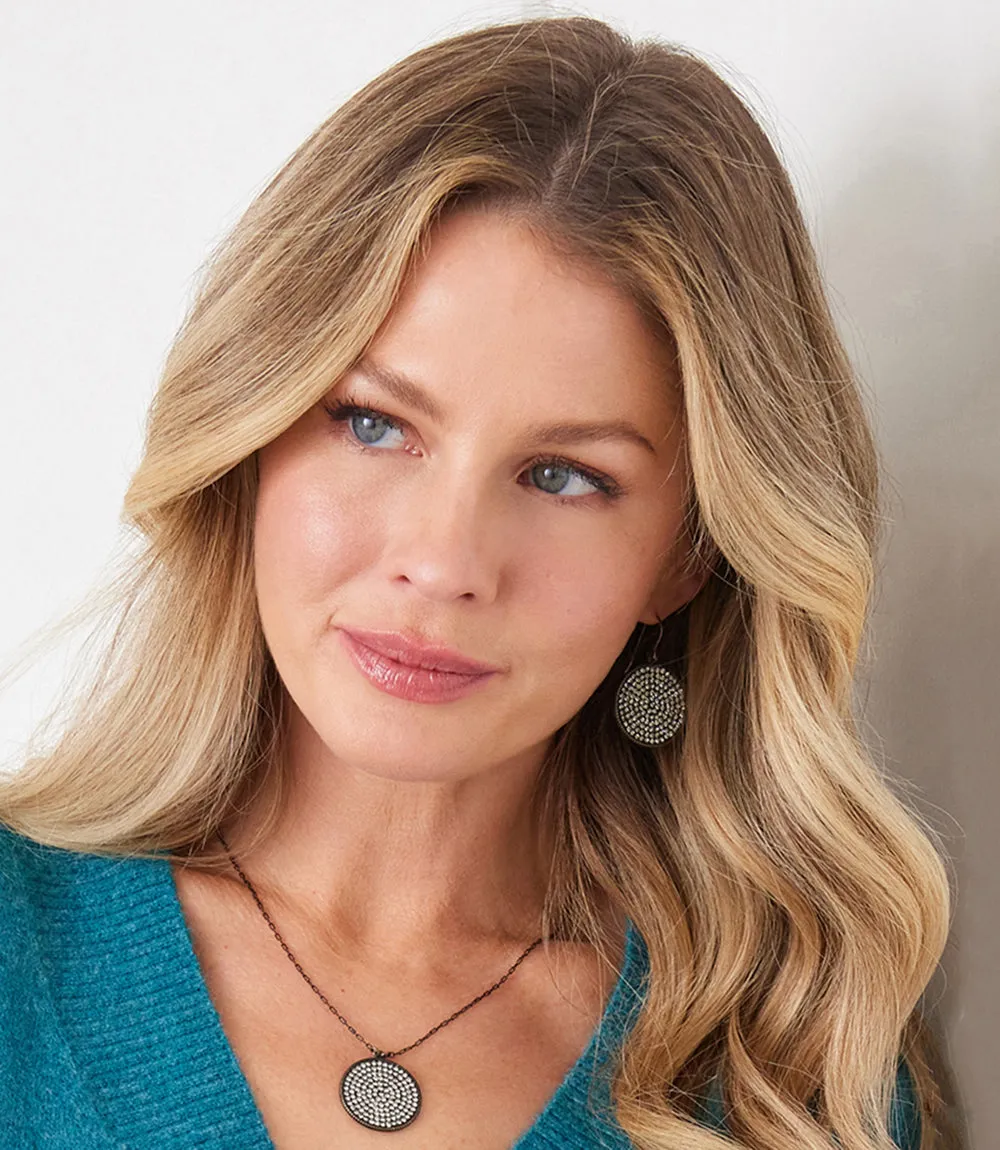 Large Pavé Disc Necklace