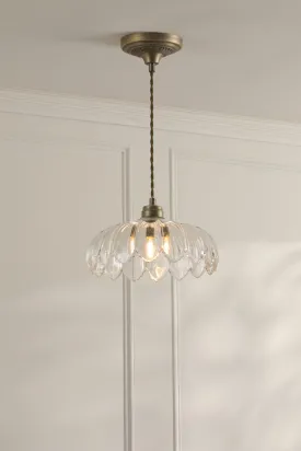Laura Ashley Bexwell Pendant Matt Antique Brass and Glass