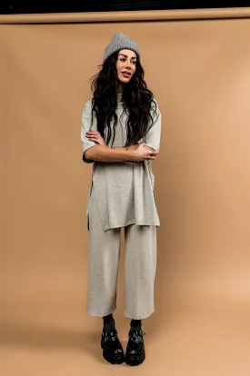 Lex Ribbed Playsuit in Heather Grey
