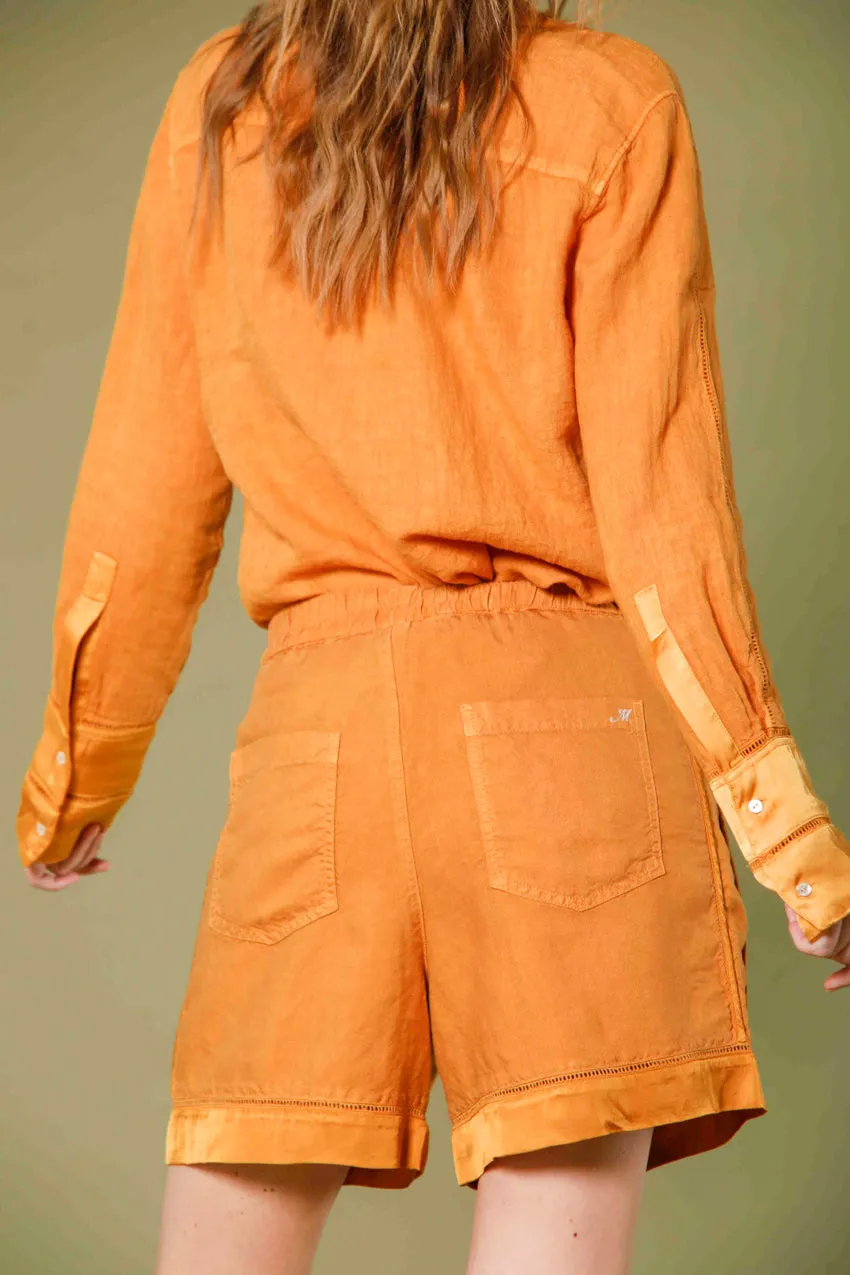 Linda Jogger bermuda chino donna in tencel e lino relaxed